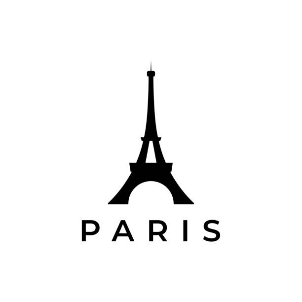Eiffel Tower Black Silhouette Vector Illustration